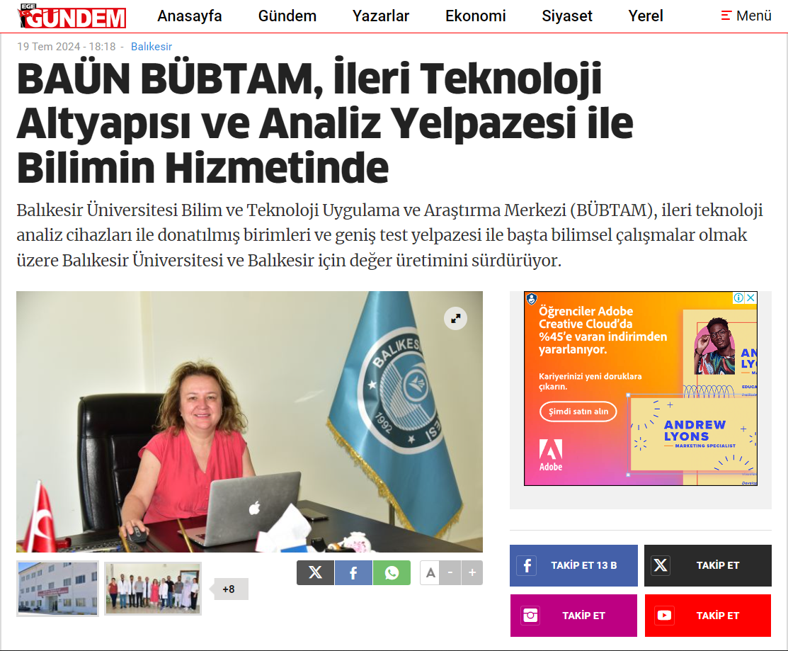 BAÜN BÜBTAM, İleri Teknoloji Altyapısı ve Analiz Yelpazesi ile Bilimin Hizmetinde