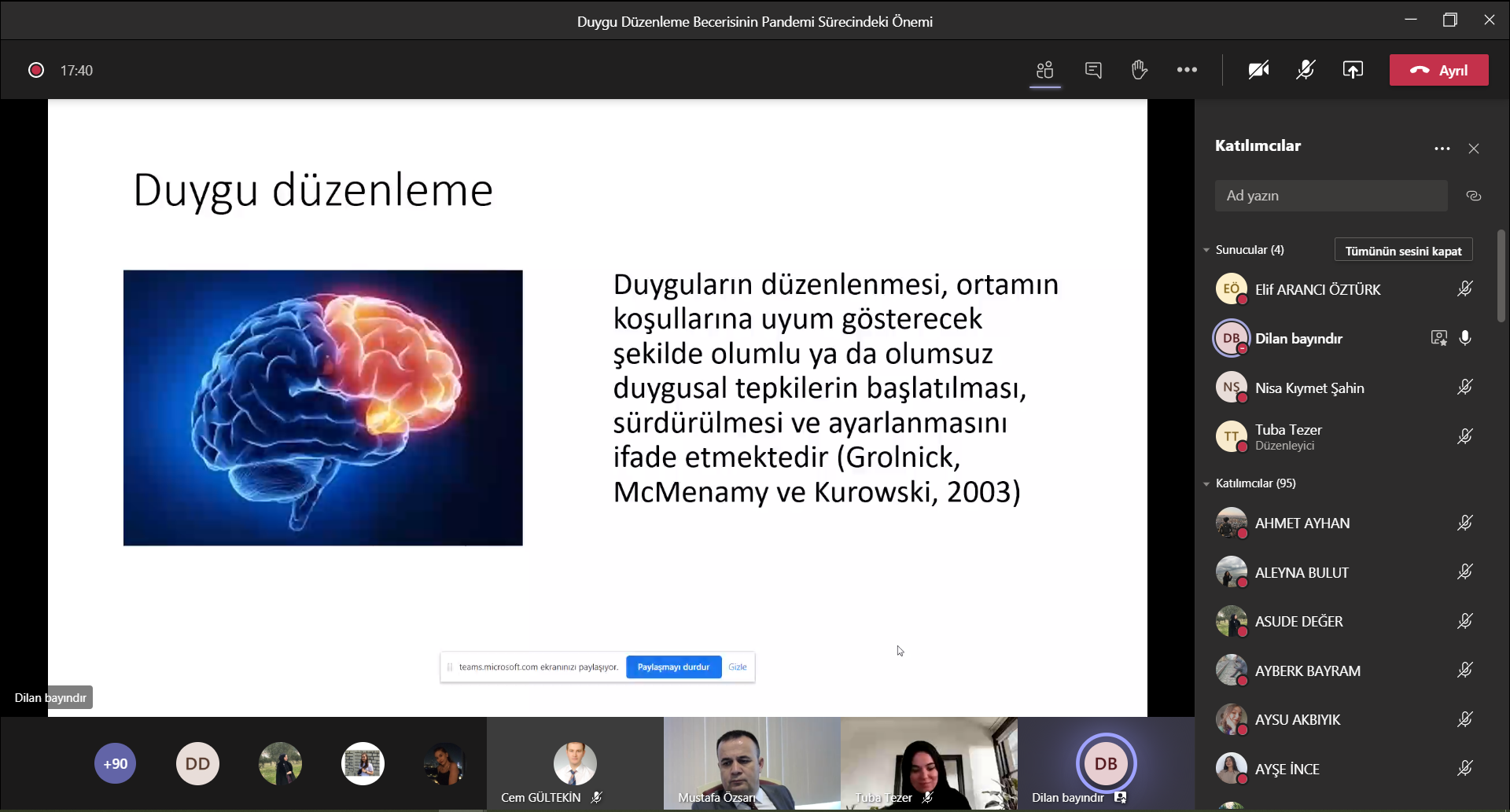 “Duygu Düzenleme Becerisinin Pandemi Sürecindeki Önemi” konulu çevrimiçi konferans düzenlendi. 6