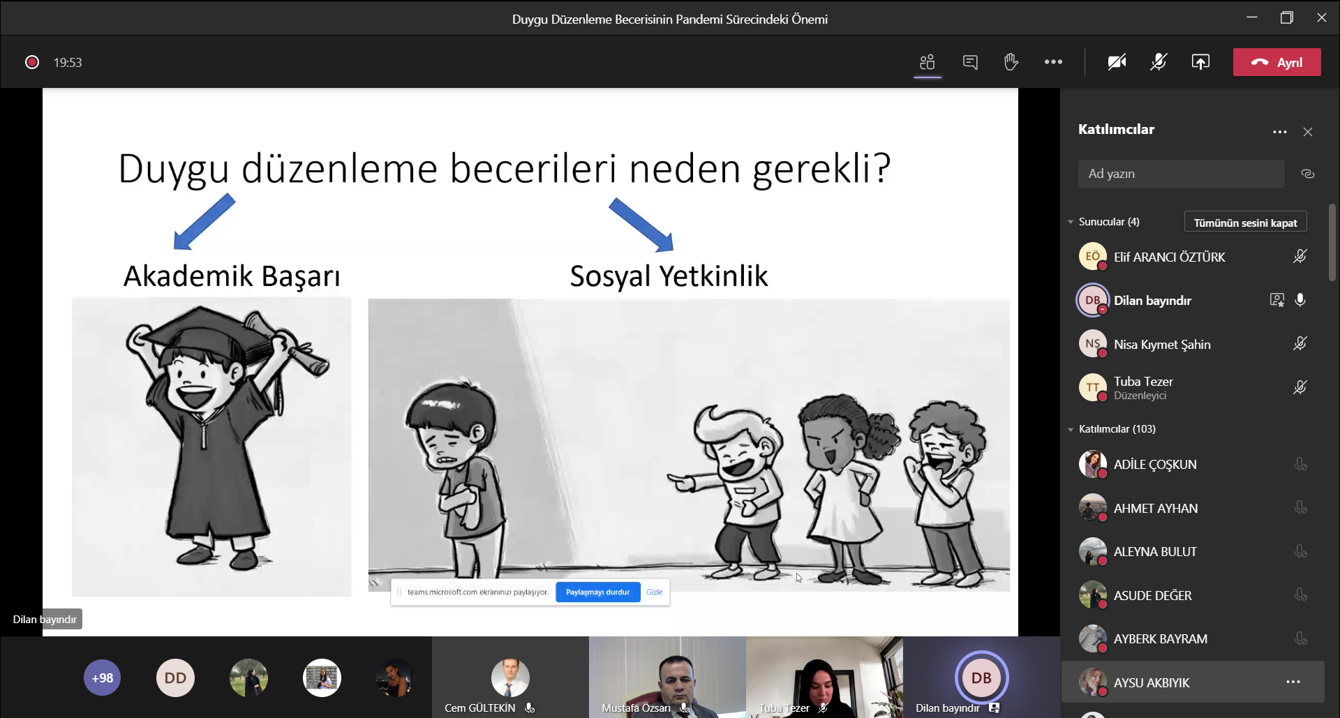 “Duygu Düzenleme Becerisinin Pandemi Sürecindeki Önemi” konulu çevrimiçi konferans düzenlendi. 7