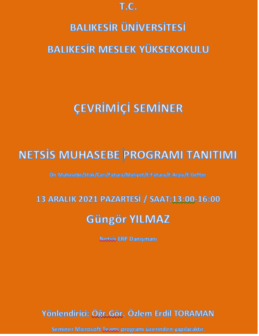 Çevrimiçi Seminer Netsis Muhasebe Paket Programı Tanıtımı