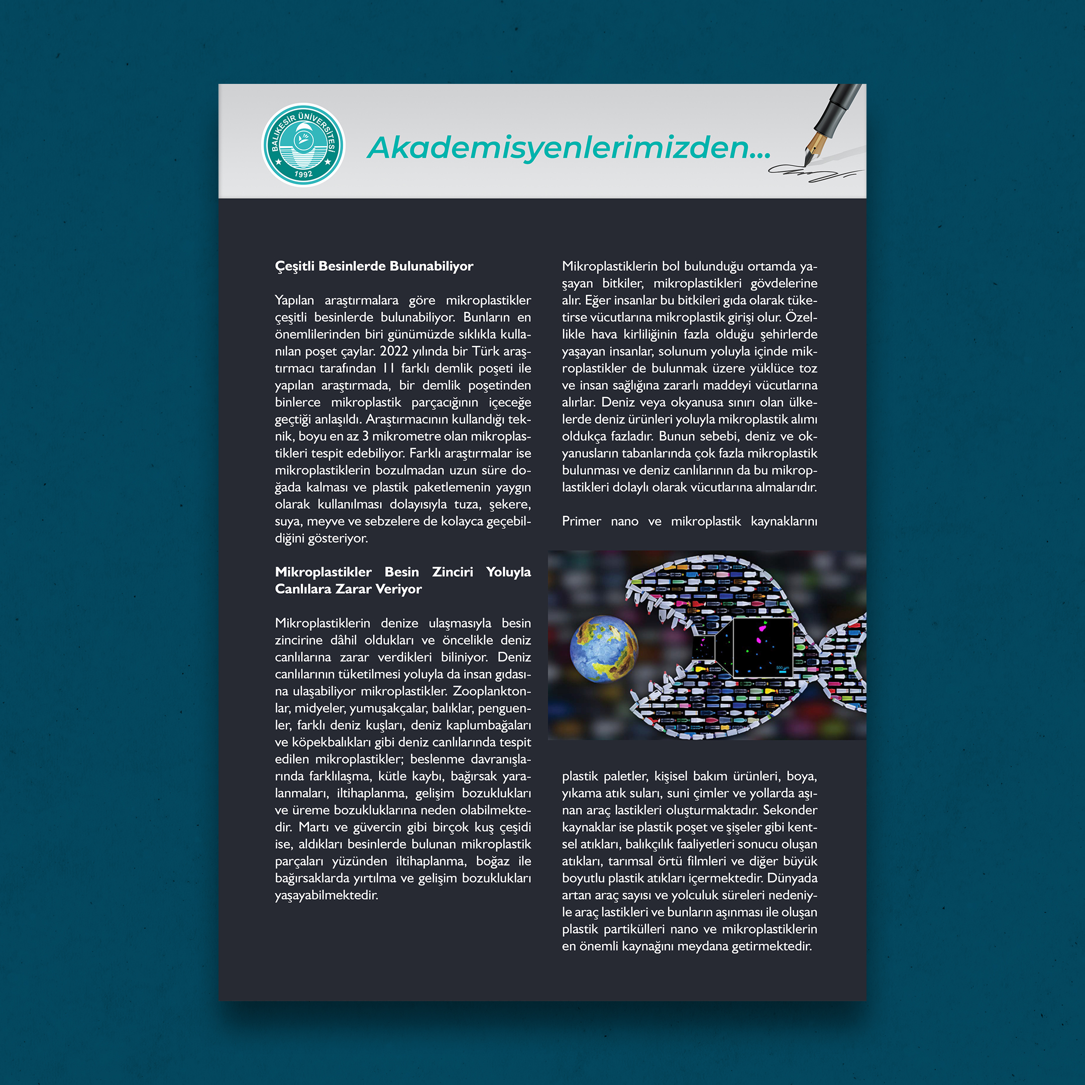 Akademisyenlerimizden: “Görünmeyen Tehlike: Mikroplastikler İnme, Kalp Krizi ve Ölüm Riskini Artırmaktadır” Prof. Dr. Volkan Yüksel\Balıkesir Üniversitesi Tıp Fakültesi Dekanı-Kalp Damar Cerrahisi Anabilim Dalı 3