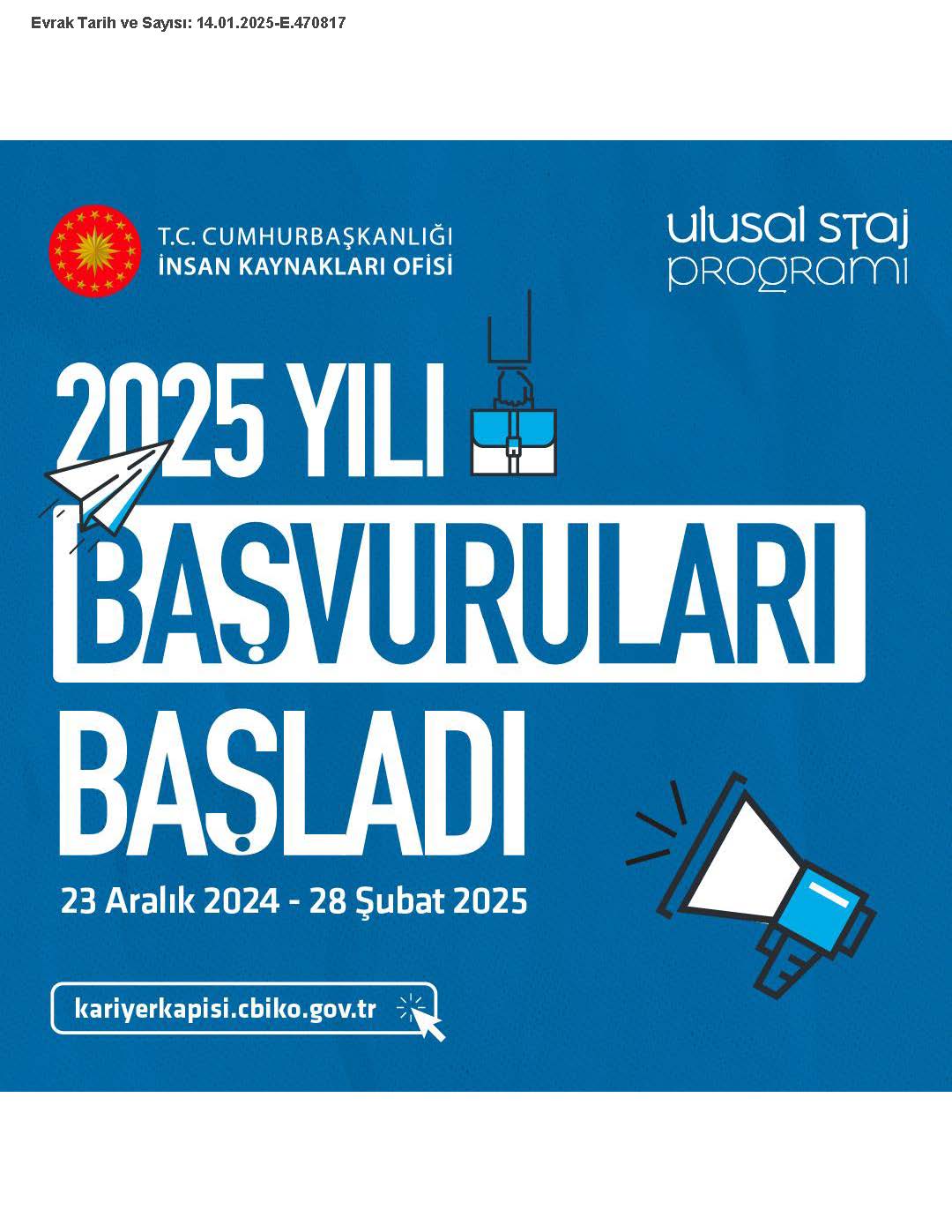 Ulusal Staj Programı Duyurusu 1