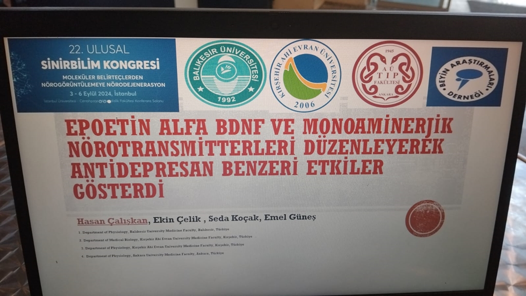 İstanbul Üniversitesi-Cerrahpaşa'da düzenlenen 22.Ulusal Sinirbilim Kongresinde Fakültemiz Fizyoloji Anabilim Dalı Öğretim Üyesi Dr. Öğr. Üyesi Hasan Çalışkan Fakültemizi temsil etti. 2