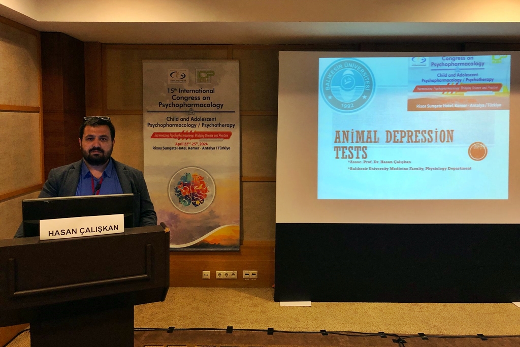 Fakültemiz Öğretim Üyesi Dr. Öğr. Üyesi Hasan Çalışkan 15th International Congress on Psychopharmacology & Child Uluslararası Kongresinde Fakültemizi temsil etti.