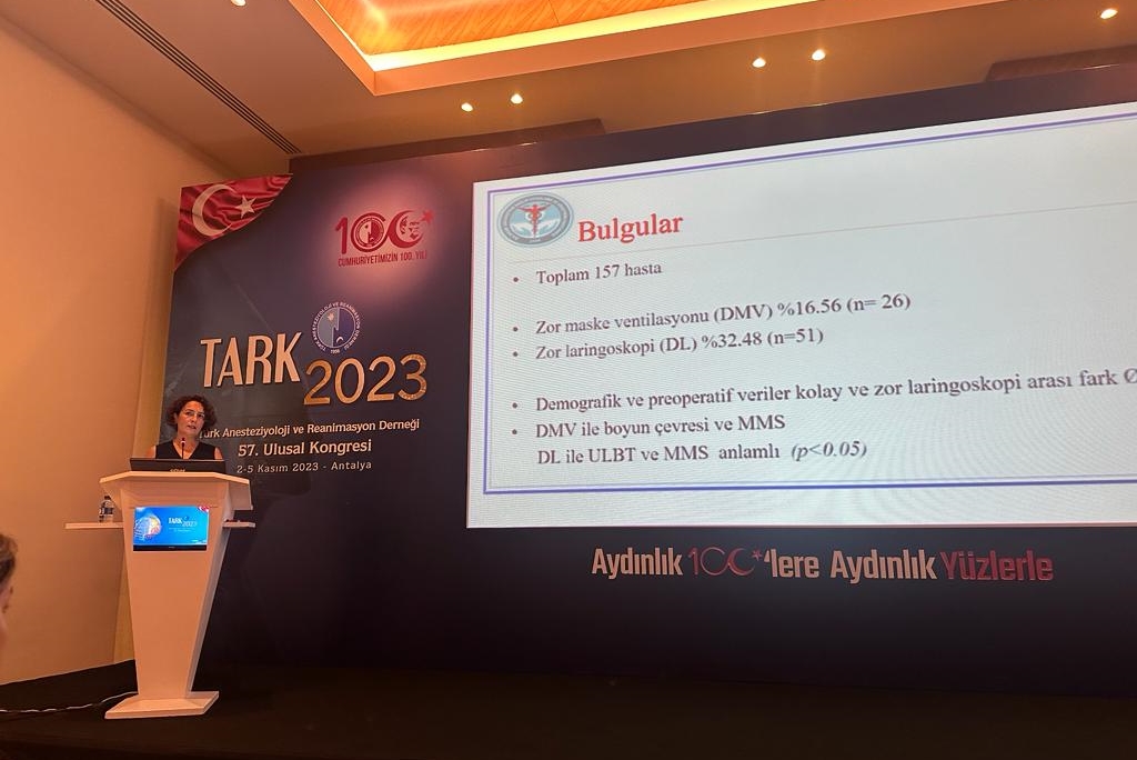 Fakültemiz Öğretim Üyesi Dr. Öğr. Üyesi Nazan Kocaoğlu Antalya’da gerçekleştirilen Türk Anesteziyoloji ve Reanimasyon Derneği 57. Ulusal Kongresi’nde Fakültemizi gururla temsil etti