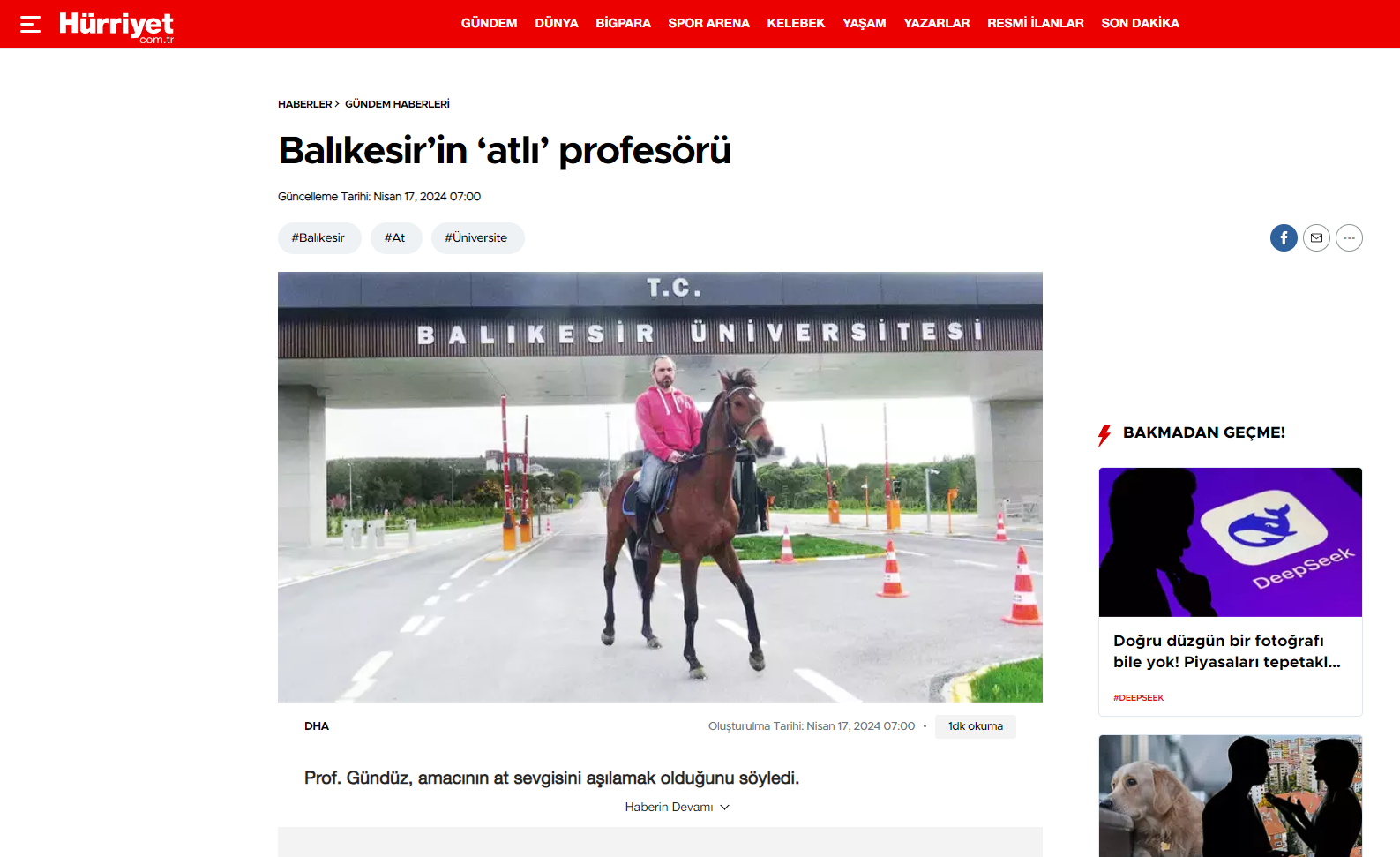 Balıkesir in atlı profesörü