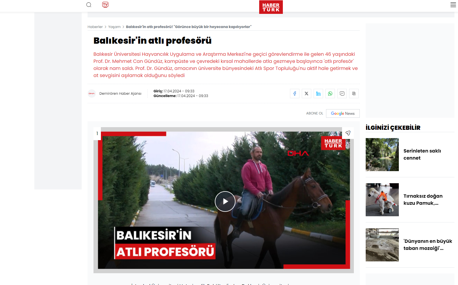 Balıkesir in atlı profesörü