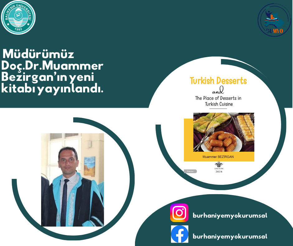 Müdürümüz Doç.Dr.Muammer Bezirgan'ın yeni kitabı yayınlandı