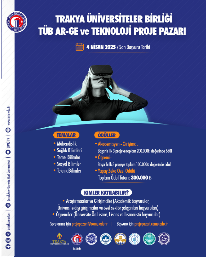 Trakya Üniversiteler Birliği TÜB Ar-Ge ve Teknoloji Proje Pazarı 1