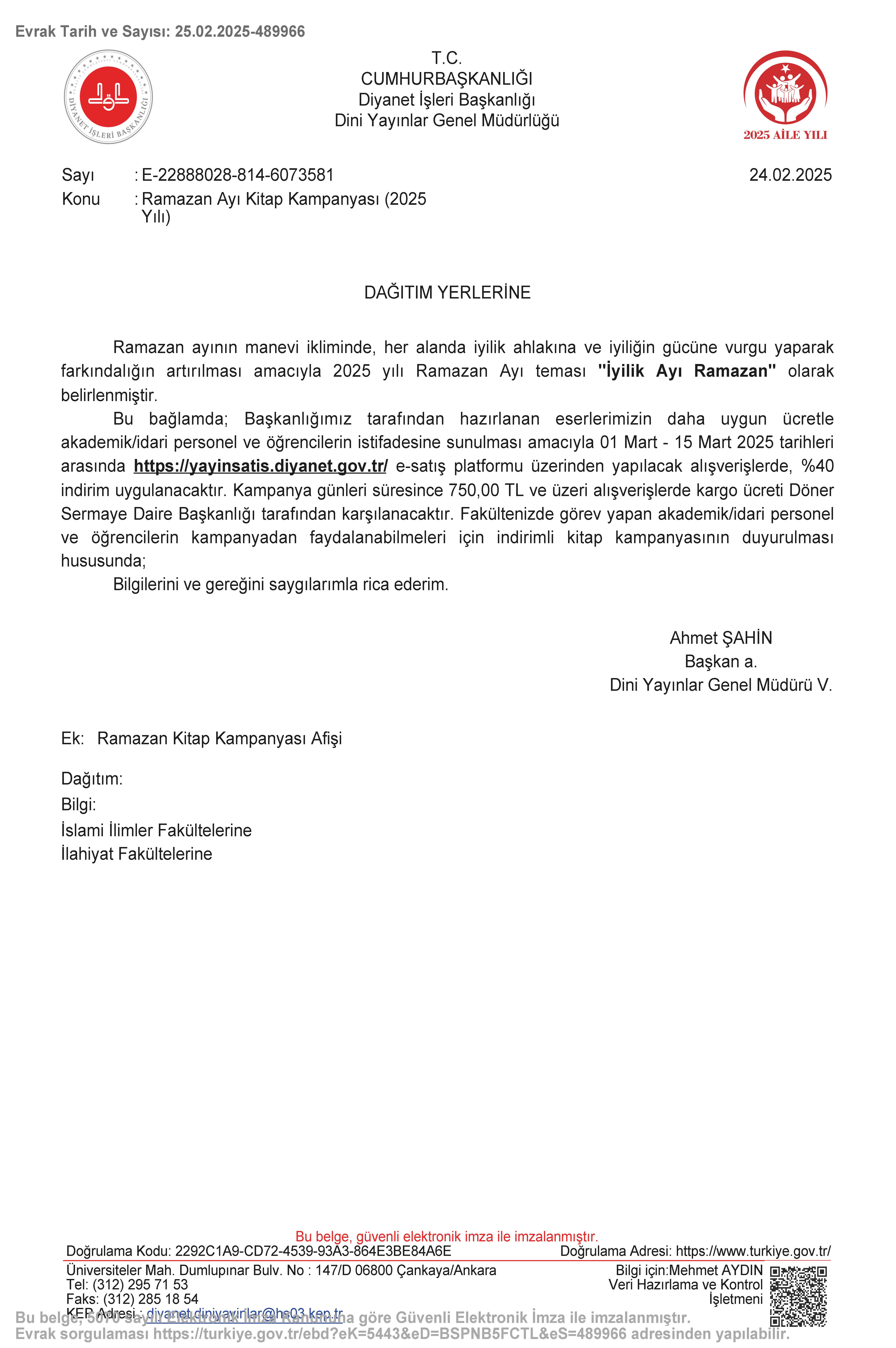 Diyanet İşleri Başkanlığı'nın Kitap Kampanyası 1