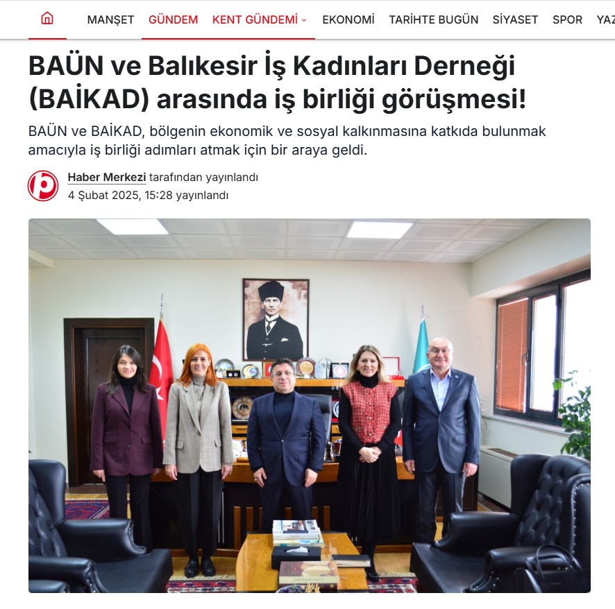 BAÜN ve Balıkesir İş Kadınları Derneği (BAİKAD) arasında iş birliği görüşmesi!