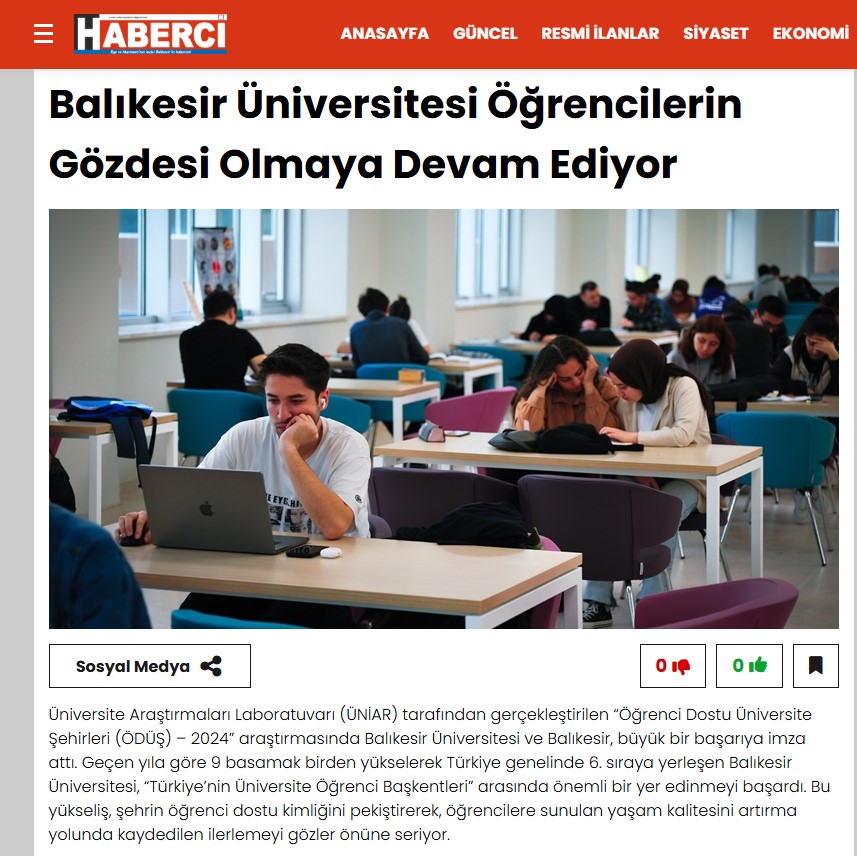 Balıkesir Üniversitesi Öğrencilerin Gözdesi Olmaya Devam Ediyor