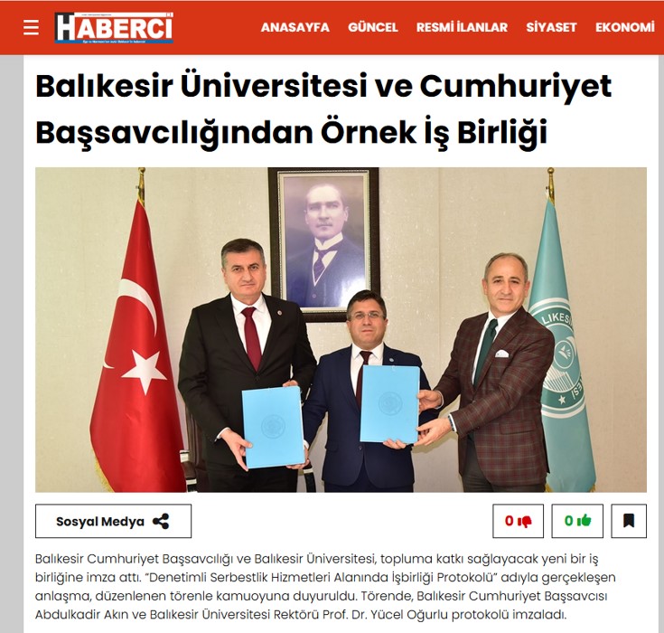 Balıkesir Üniversitesi ve Cumhuriyet Başsavcılığından Örnek İş Birliği