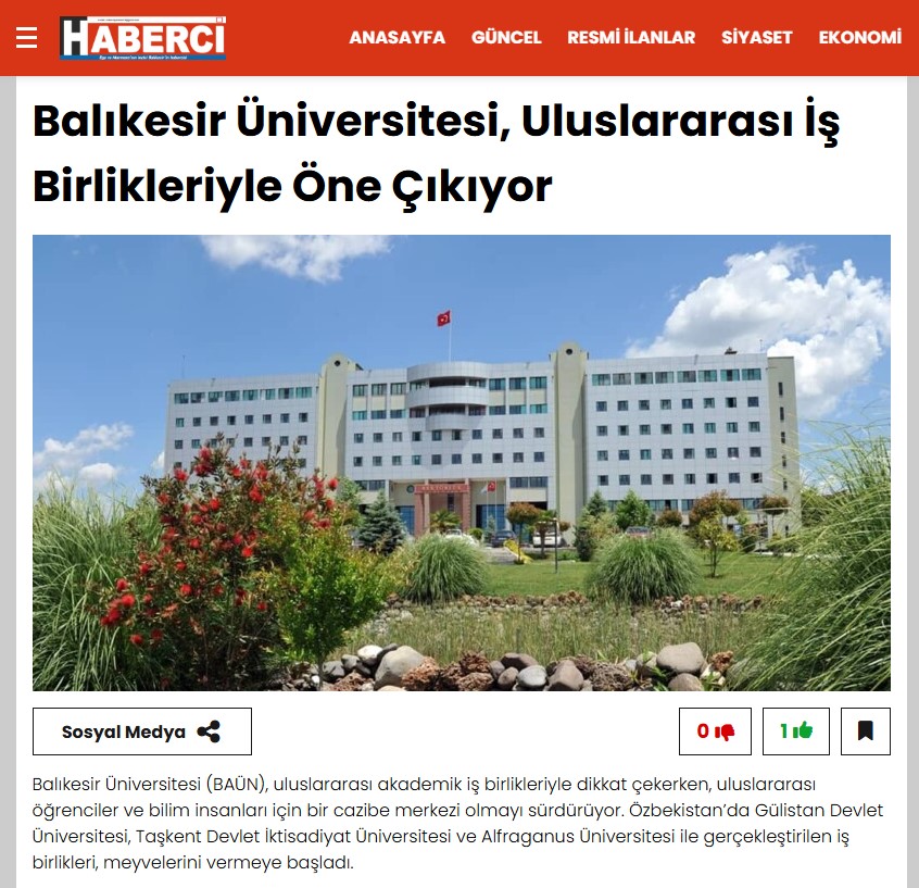 Balıkesir Üniversitesi, Uluslararası İş Birlikleriyle Öne Çıkıyor