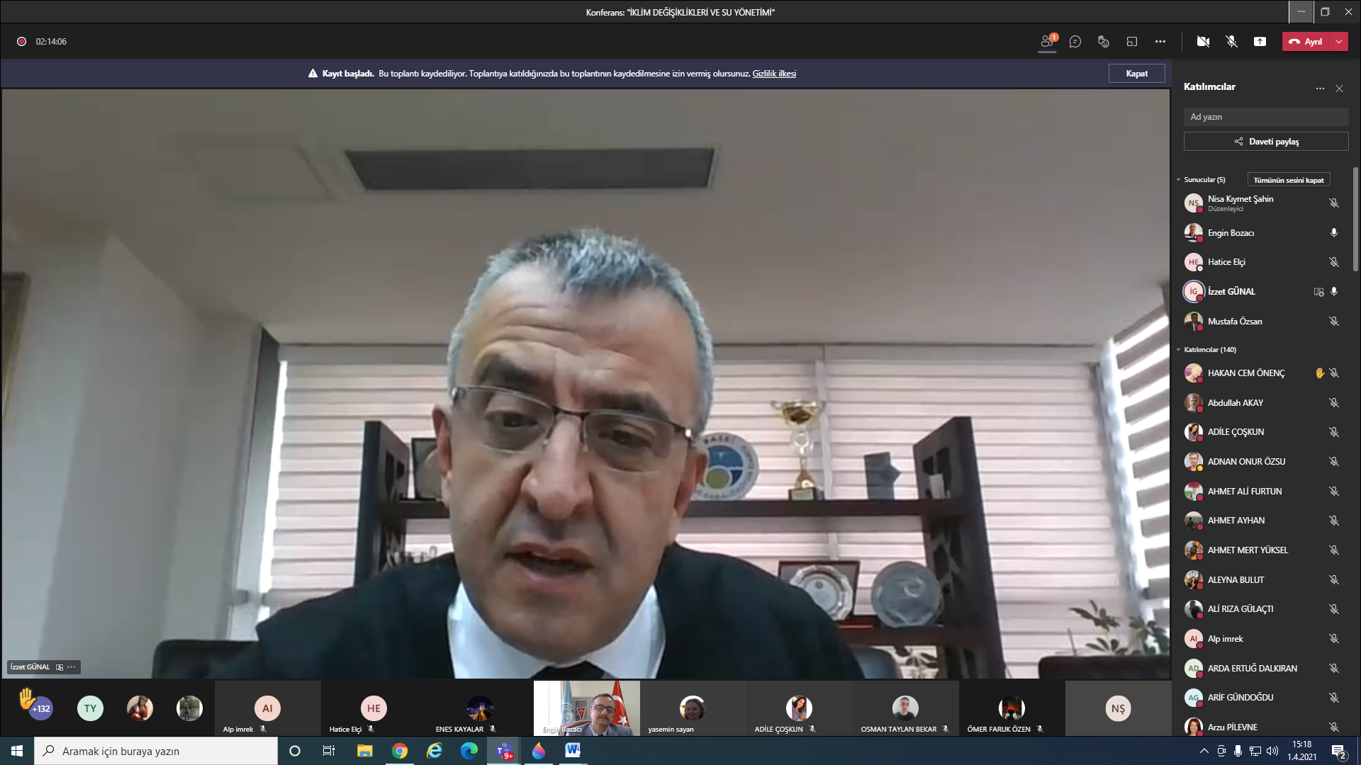 İklim Değişiklikleri ve Su Yönetimi konulu çevrimiçi konferans düzenlendi.