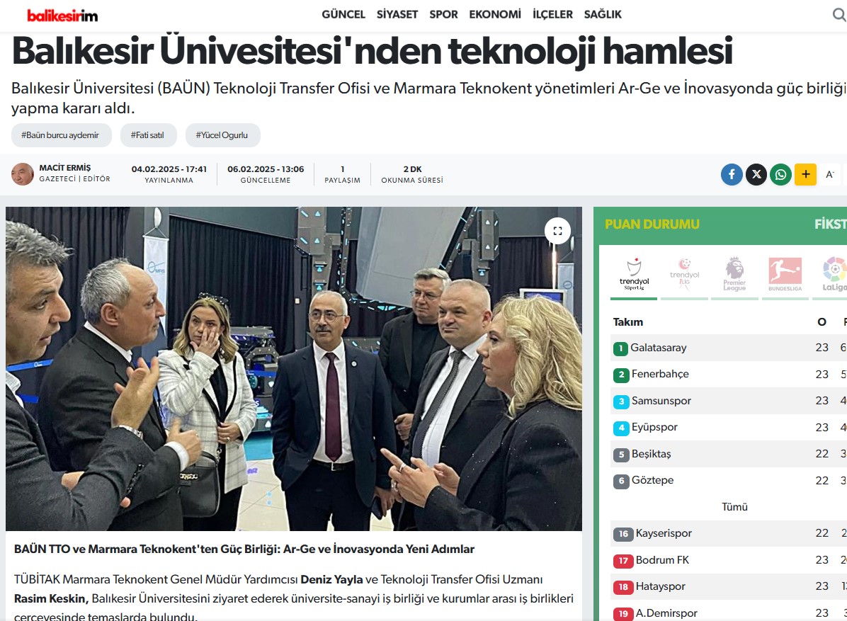 Balıkesir Ünivesitesi'nden Teknoloji Hamlesi