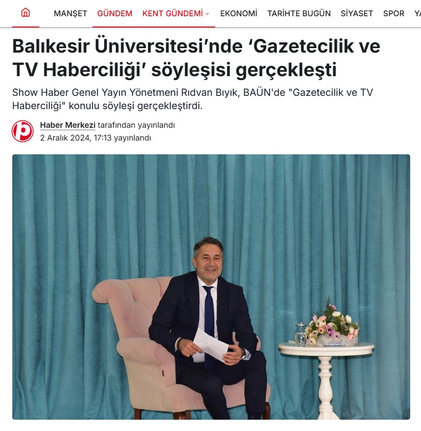 Balıkesir Üniversitesinde Gazetecilik ve TV Haberciliği Söyleşisi Gerçekleşti