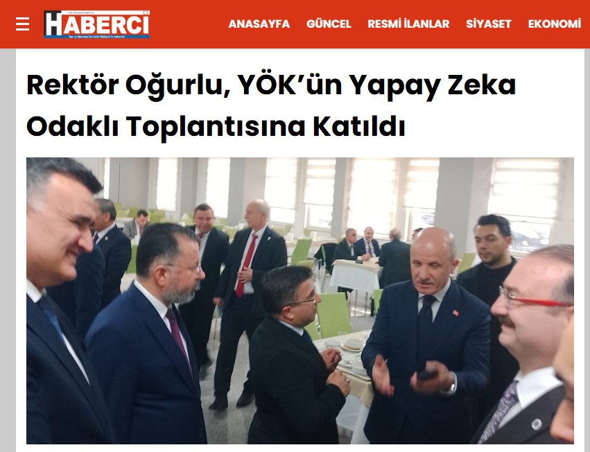Rektör Oğurlu YÖK ün Yapay Zeka Odaklı Toplantısına Katıldı