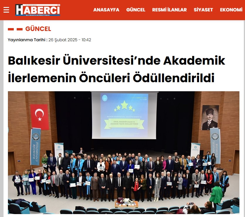 Balıkesir Üniversitesi’nde Akademik İlerlemenin Öncüleri Ödüllendirildi