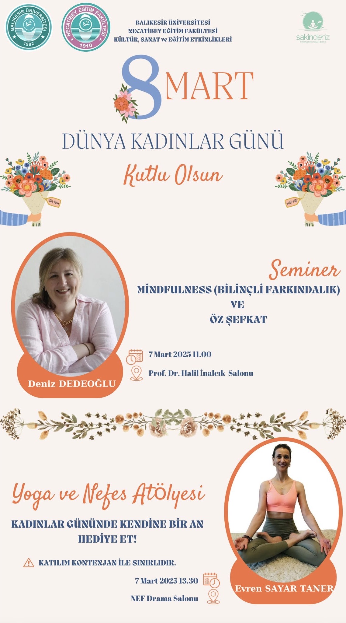 Necatibey Eğitim Fakültesinde 8 Mart Dünya Kadınlar Günü Kutlama Programı