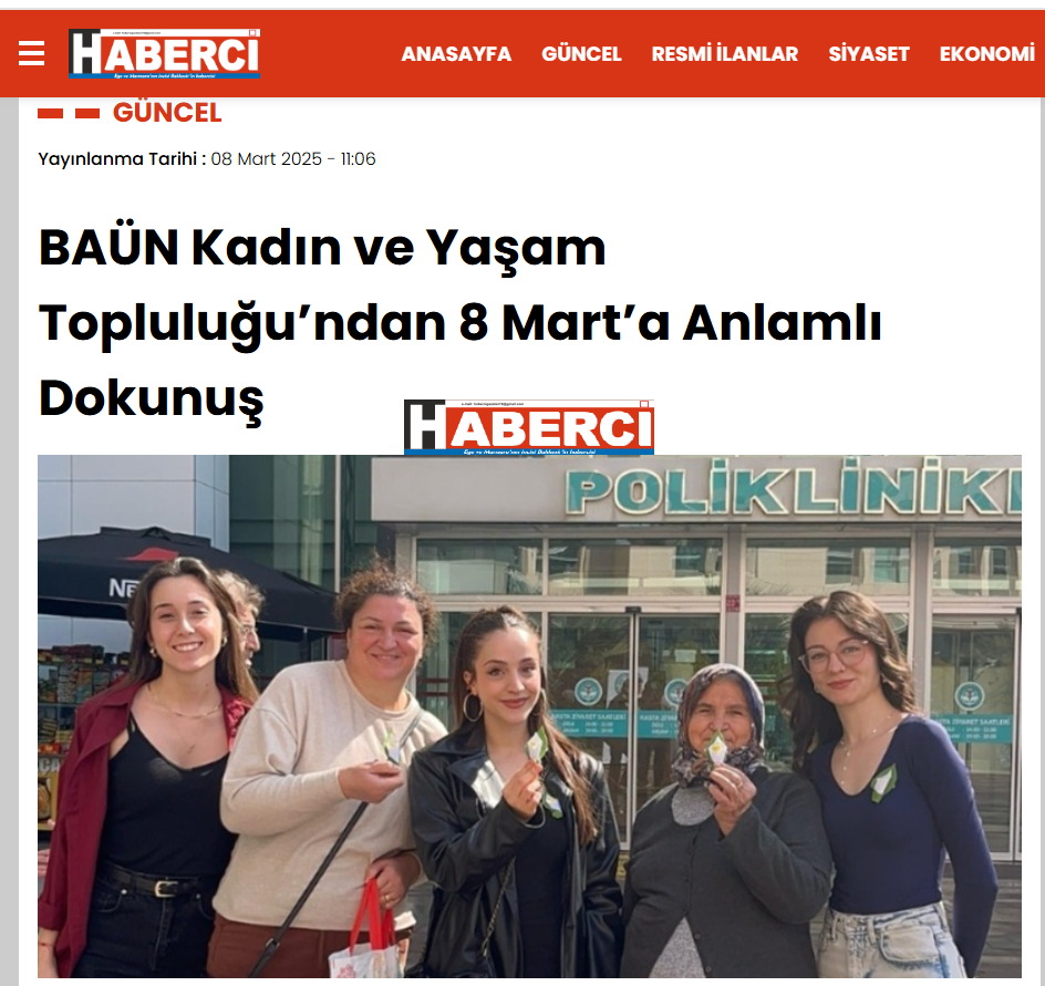BAÜN Kadın ve Yaşam Topluluğu’ndan 8 Mart’a Anlamlı Dokunuş