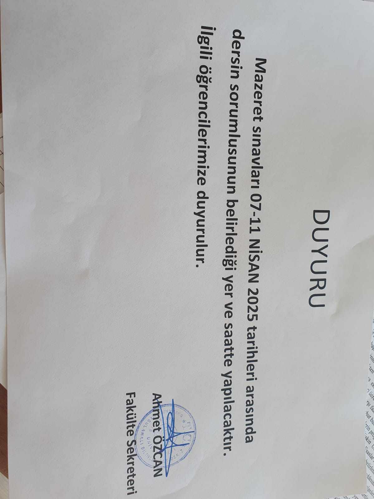 Mazeret Sınavları Hakkında 1