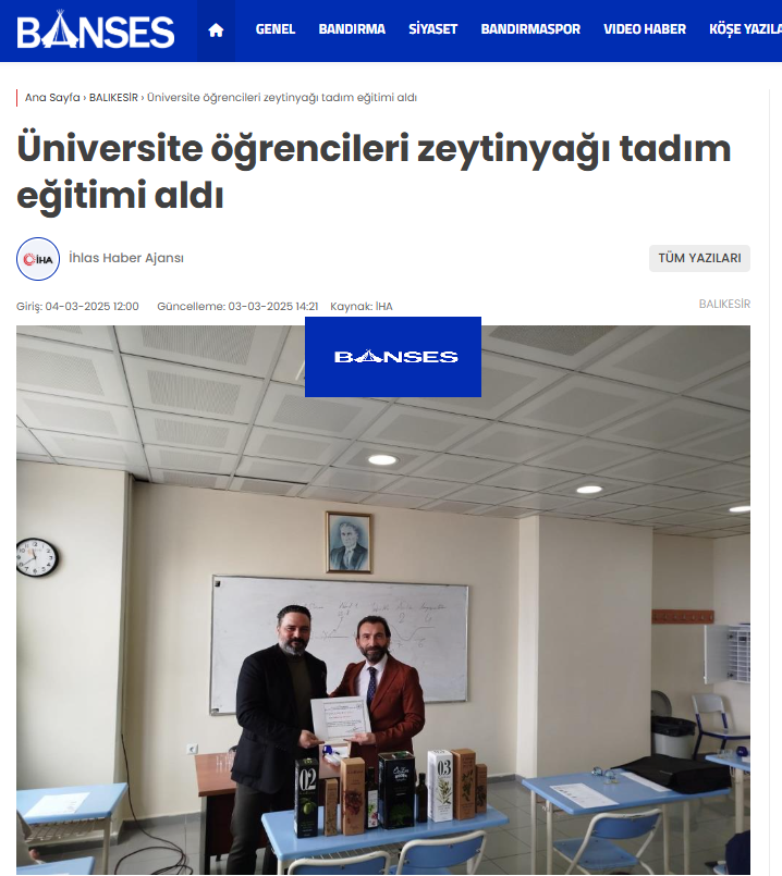 Üniversite Öğrencileri Zeytintyağı Tadım Eğitimi Aldı