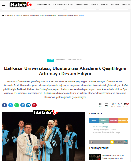 Balıkesir Üniversitesi, Uluslararası Akademik Çeşitliliğini Artırmaya Devam Ediyor