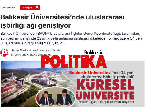 Balıkesir Üniversitesi’nde uluslararası işbirliği ağı genişliyor.