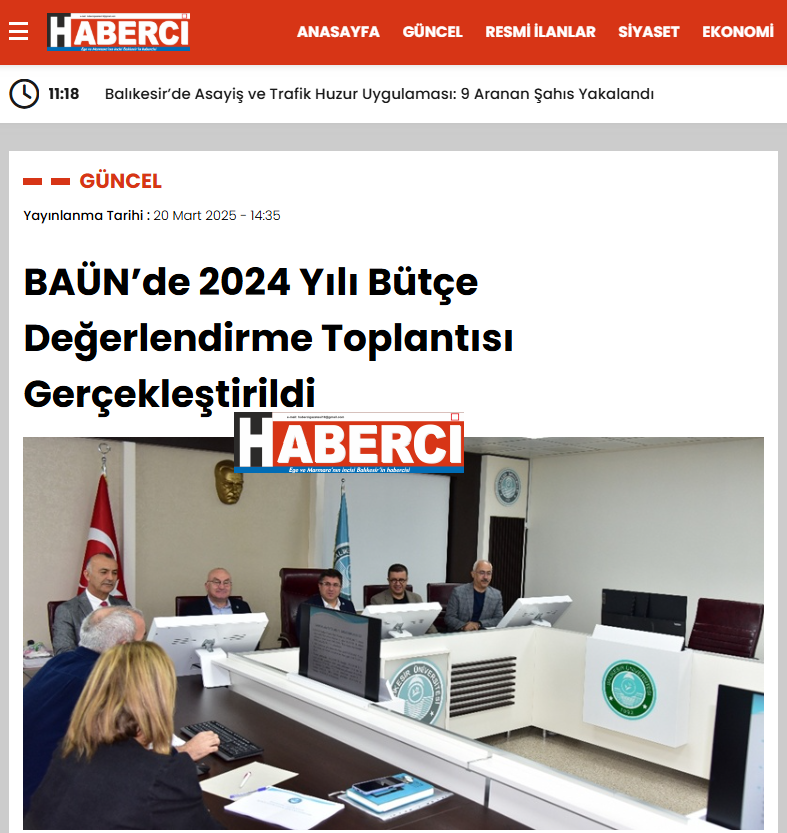 BAÜN’de 2024 Yılı Bütçe Değerlendirme Toplantısı Gerçekleştirildi.