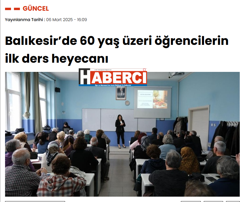 Balıkesir’de 60 yaş üzeri öğrencilerin ilk ders heyecanı.