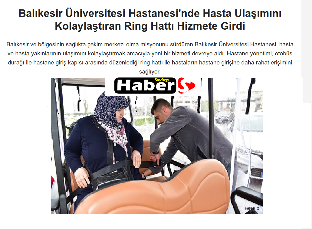 Balıkesir Üniversitesi Hastanesi'nde Hasta Ulaşımını Kolaylaştıran Ring Hattı Hizmete Girdi