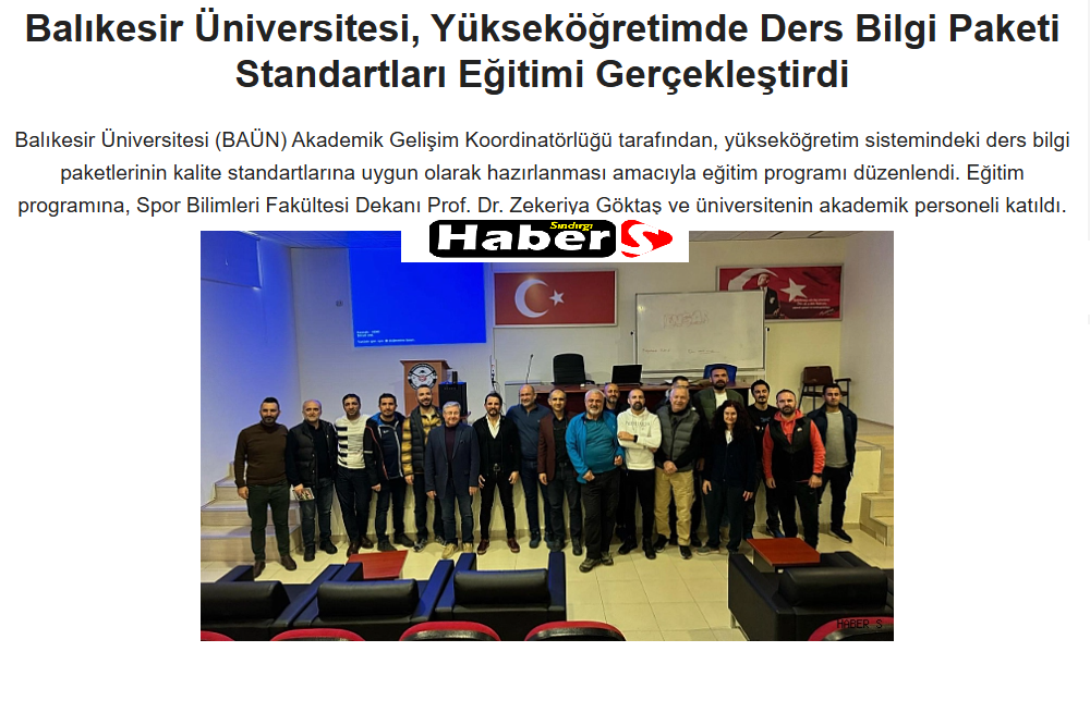 Balıkesir Üniversitesi, Yükseköğretimde Ders Bilgi Paketi Standartları Eğitimi Gerçekleştirdi
