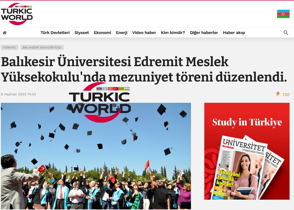 Balıkesir Üniversitesi Edremit Yüksekokulu'nda mezuniyet töreni düzenlendi 