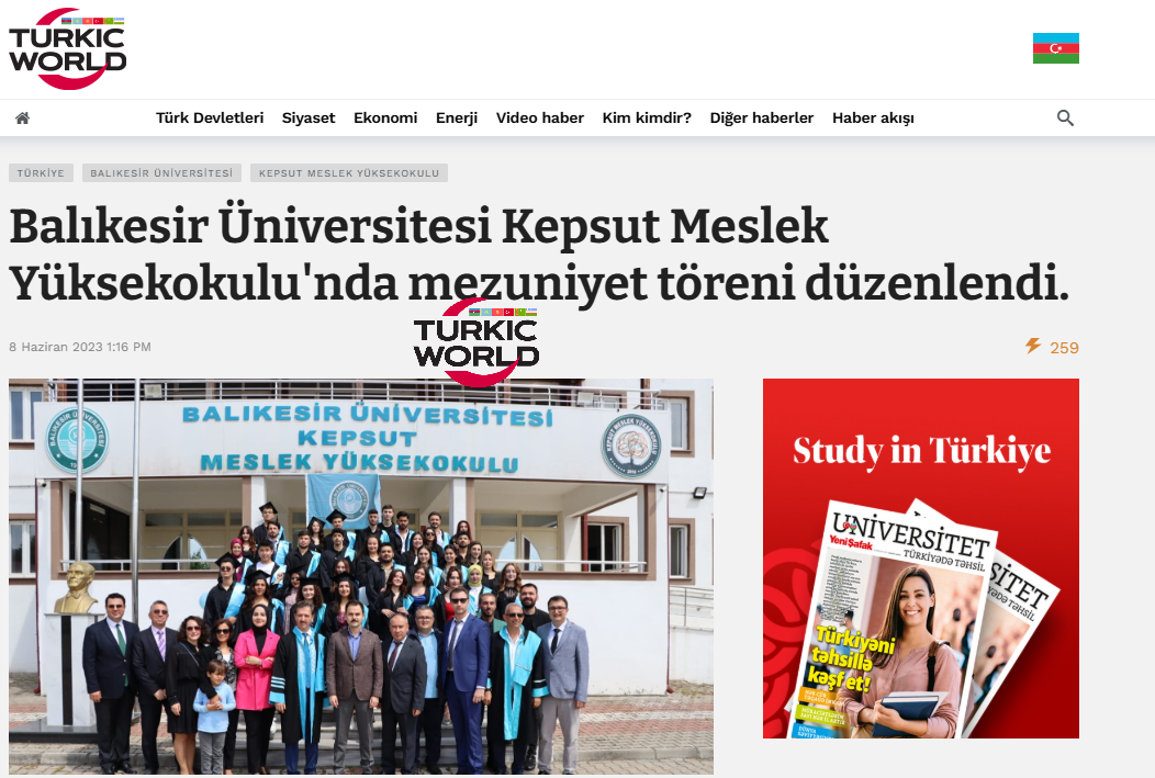 Balıkesir Üniversitesi Kepsut Meslek Yüksekokulu'nda mezuniyet töreni düzenlendi 