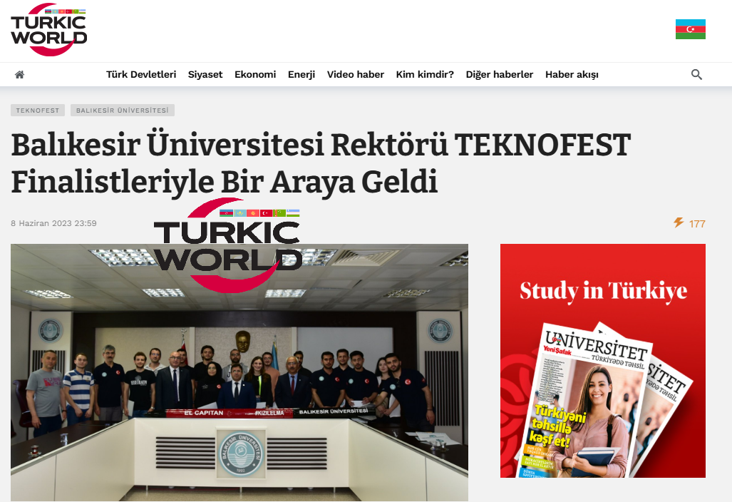 Balıkesir Üniversitesi Rektörü TEKNOFEST Finalistleriyle bir araya geldi 