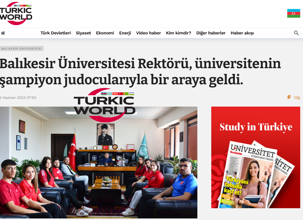 Balıkesir Üniversitesi Rektörü, üniversitenin şampiyon judocularıyla bir araya geldi 