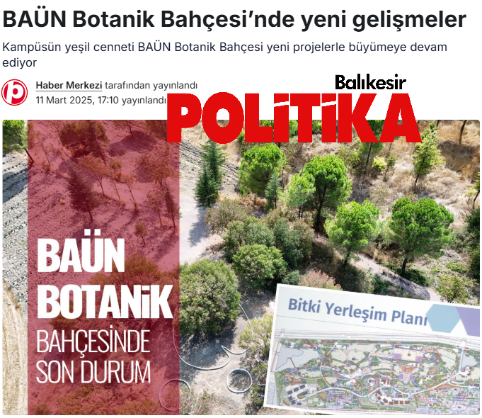 BAÜN Botanik Bahçesi’nde yeni gelişmeler.