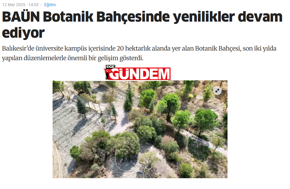 BAÜN Botanik Bahçesinde yenilikler devam ediyor.