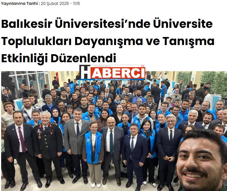 Balıkesir Üniversitesi’nde Üniversite Toplulukları Dayanışma ve Tanışma Etkinliği Düzenlendi