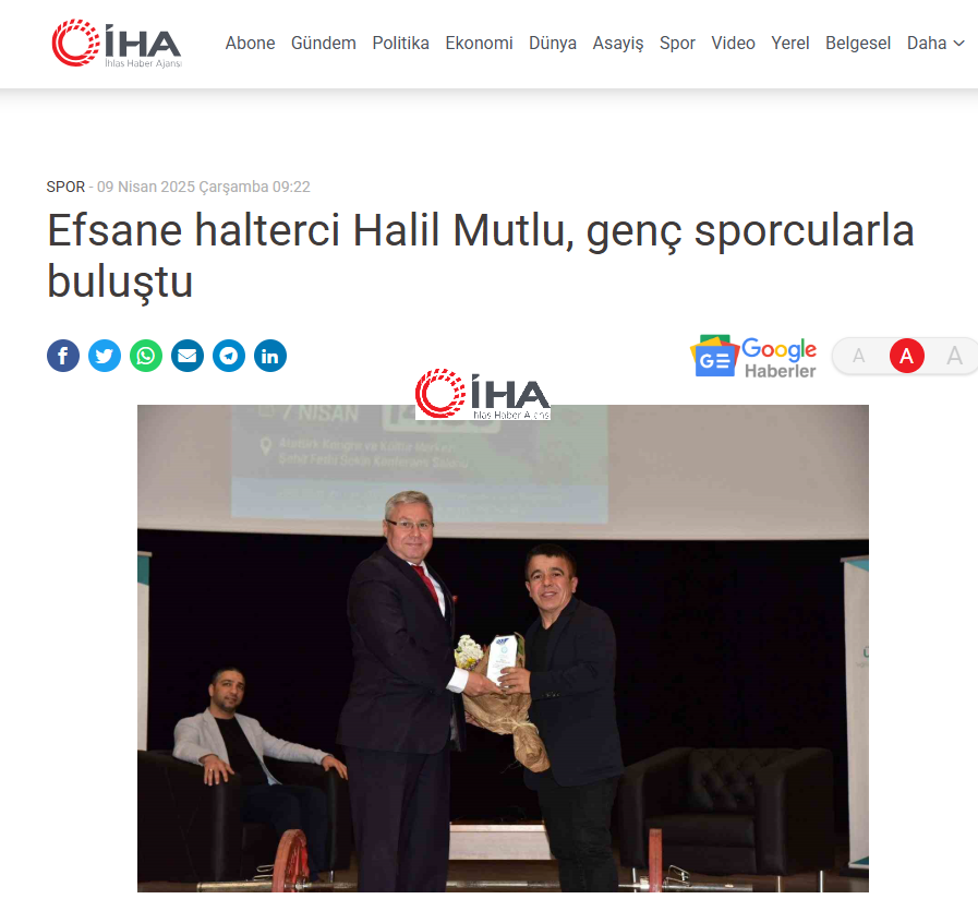 Efsane halterci Halil Mutlu, genç sporcularla buluştu