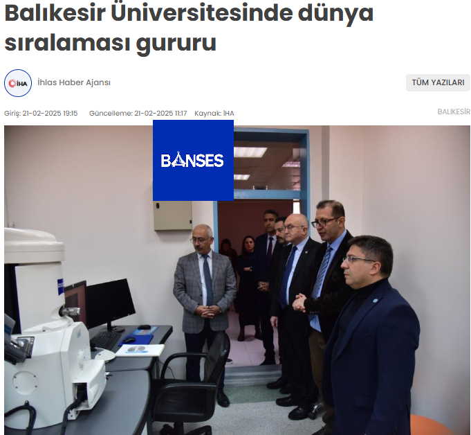Balıkesir Üniversitesinde dünya sıralaması gururu. 1
