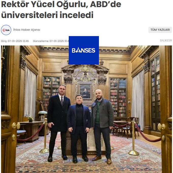 Rektör Yücel Oğurlu, ABD'de üniversiteleri inceledi.