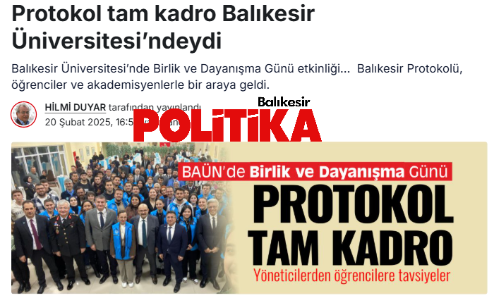 Protokol tam kadro Balıkesir Üniversitesi’ndeydi.