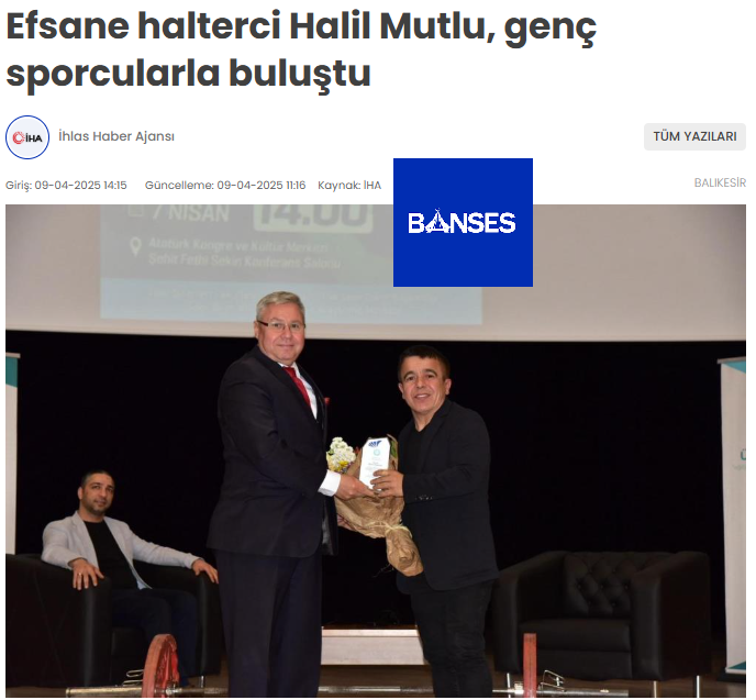 Efsana halterci Halil Mutlu, genç sporcularla buluştu.