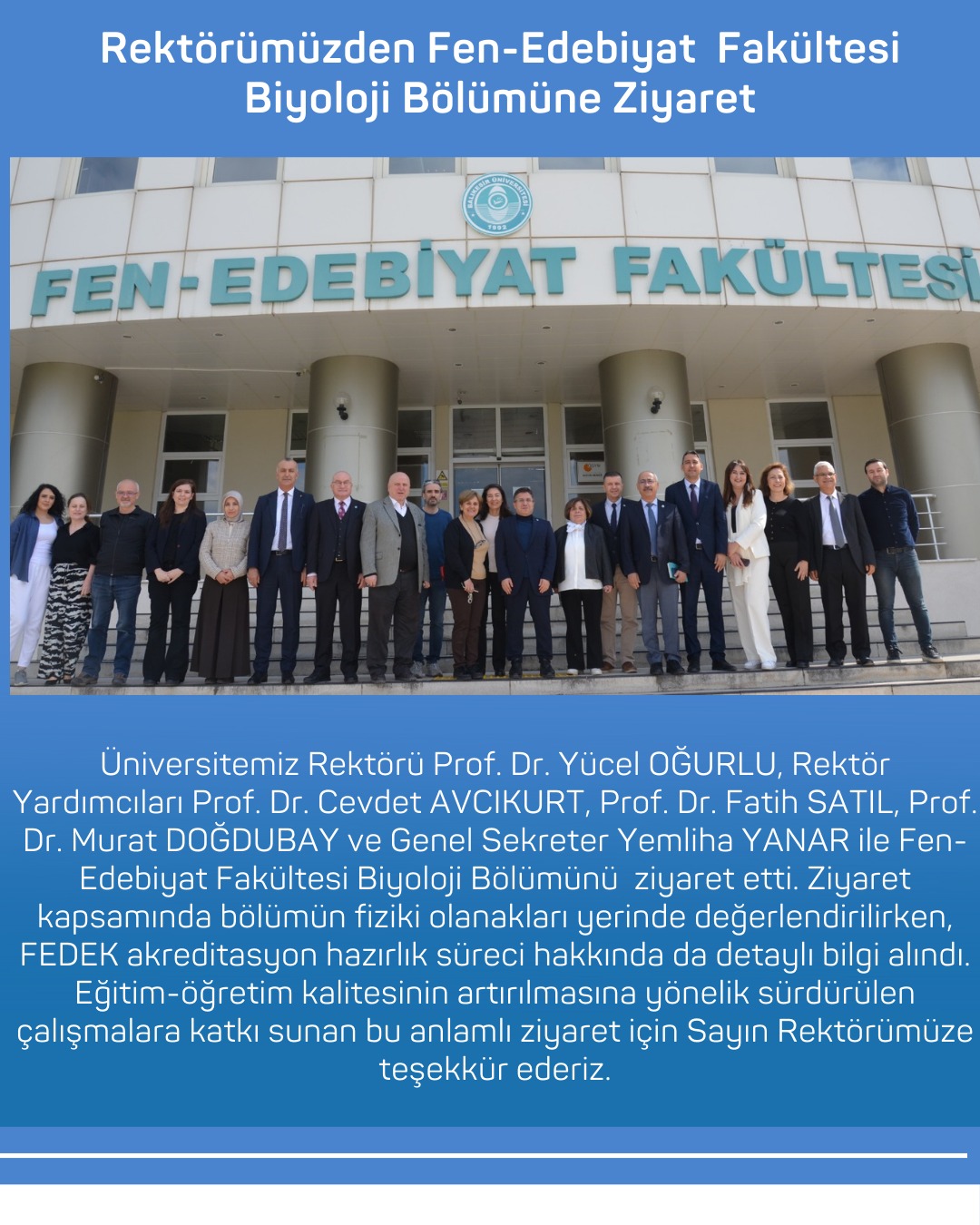 Rektörümüzden Bölümümüze Ziyaret 1