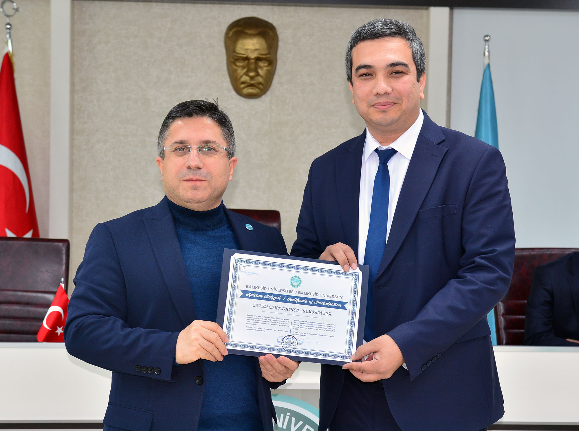 BAÜN’de Akademik Programa Katılan Özbekistanlı Akademisyenlere Sertifikaları Takdim Edildi 3