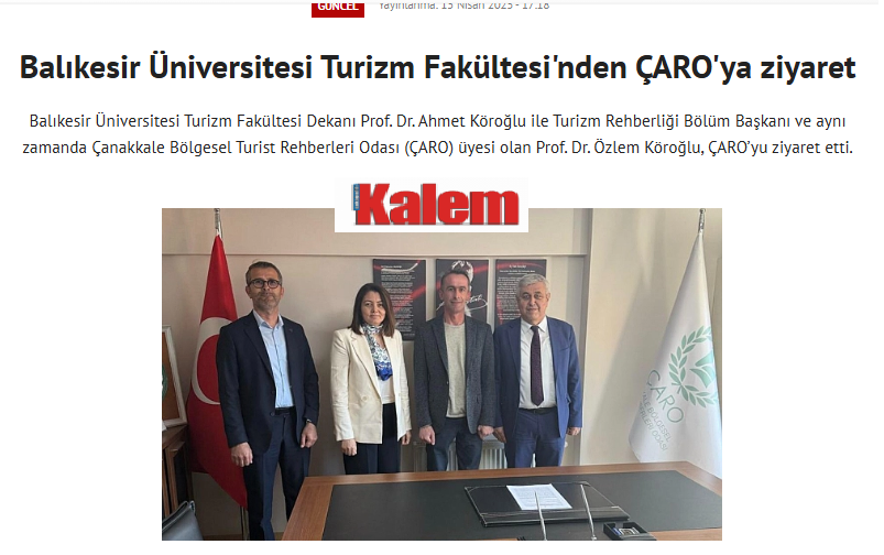 Balıkesir Üniversitesi Turizm Fakültesi'nden ÇARO'ya ziyaret.