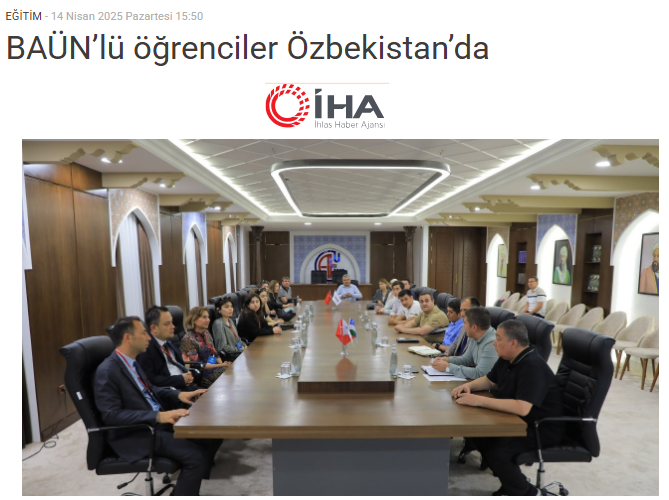 BAÜN’lü öğrenciler Özbekistan’da.
