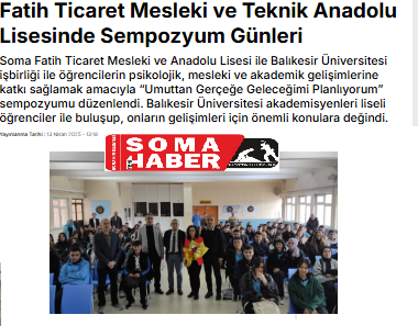 Fatih Ticaret Mesleki ve Teknik Anadolu Lisesinde Sempozyum Günleri.